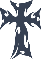 Tribal Flaming Cross Sticker