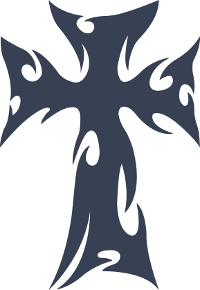 Tribal Flaming Cross Sticker