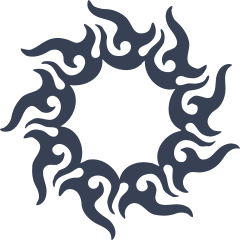 Tribal Flaming Sun Sticker
