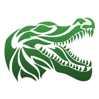 Tribal Green Crocodile Head Sticker