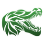 Tribal Green Crocodile Head Sticker