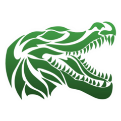 Tribal Green Crocodile Head Sticker