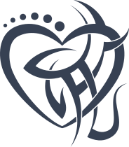 Tribal Heart With Dots On Top Left Sticker