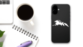 Tribal Horse Silhouette Sticker on a Phone (New) example