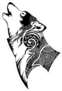 Tribal Howling Wolf Sticker