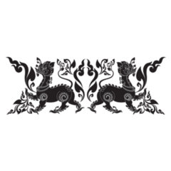 Tribal Lions Traditional Thailand Artwork Sticker