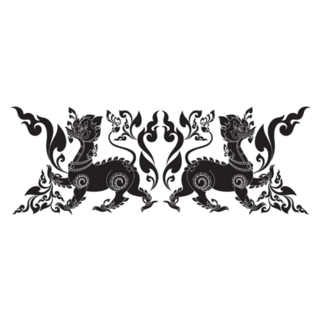 Tribal Lions Traditional Thailand Artwork Sticker