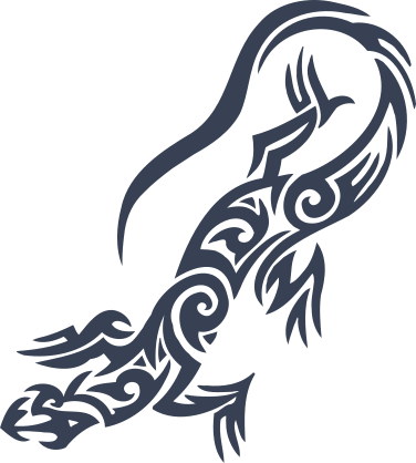 Tribal Lizard Gecko Facing Left Sticker