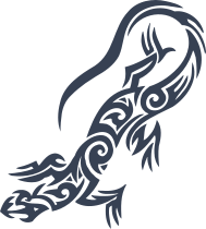 Tribal Lizard Gecko Facing Left Sticker