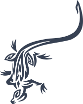 Tribal Lizard Gecko Going Down Sticker