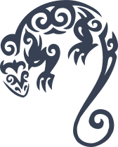 Tribal Lizard Gecko With Swirls Sticker