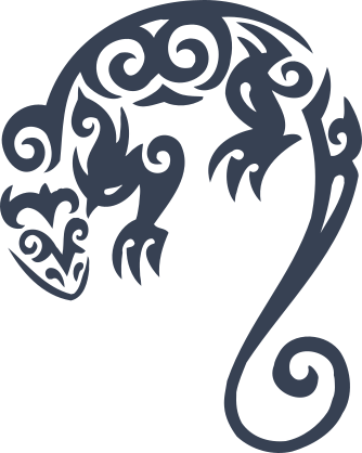 Tribal Lizard Gecko With Swirls Sticker