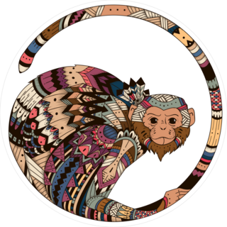 Tribal Monkey Symbol Sticker