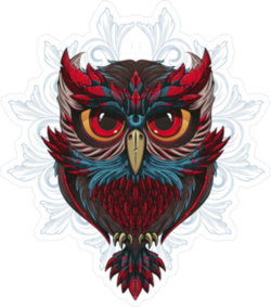 Tribal Owl Crest Sticker