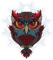 Tribal Owl Crest Sticker