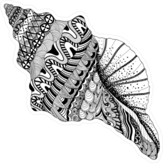 Tribal Sea Cockleshell Sticker