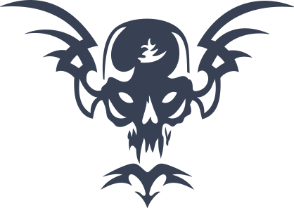 Tribal Skull With Wings Sticker