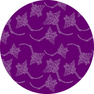 Tribal Stingray On Violet Backdrop Sticker