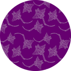 Tribal Stingray On Violet Backdrop Sticker