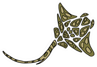 Tribal Stingray On White Isolated Backdrop Sticker