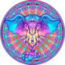 Tribal Style Elephant Over Mandala Sticker