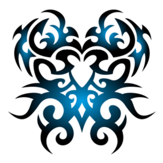 Tribal Tattoo Blue Gradient Sticker
