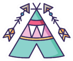 Tribal Teepee In Boho Style Sticker