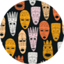 Tribal TIki Masks Seamless Pattern Sticker