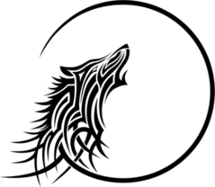 Tribal Wolf Howling At Moon Sticker