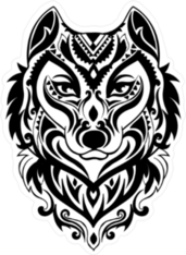 Tribal Wolf Totem Sticker