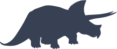Triceratops Dinosaur With Long Horns Facing Right Sticker
