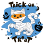 Trick or Treat Cat Mummy Sticker