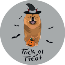 Trick Or Treat Chow Sticker