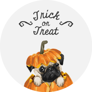 Trick Or Treat Pug Sticker