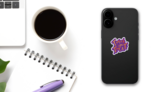 Trick or Treat Purple Sticker on a Phone (New) example