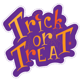 Trick or Treat Purple Sticker