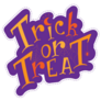 Trick or Treat Purple Sticker