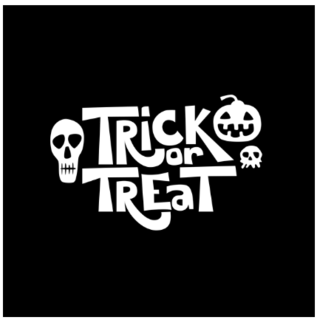 Trick or Treat Skulls Illustration Sticker