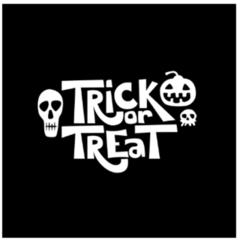 Trick or Treat Skulls Illustration Sticker