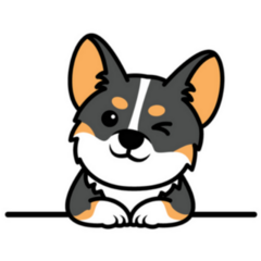 Tricolor Corgi Icon Sticker