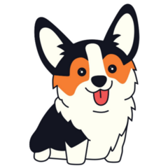 Tricolored Corgi Smile Sticker