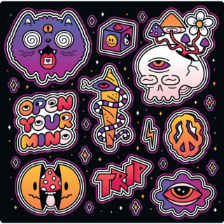 Trippy Art Sticker Sheet