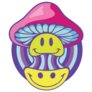 Trippy Psychedelic Smile Mushrooms Sticker