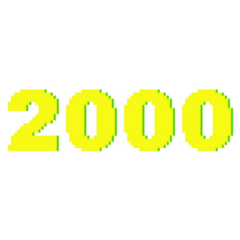 Trippy Y2k Style 2000 Lettering Sticker