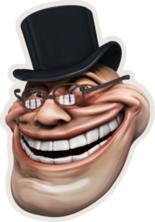 Trollface Meme In Top Hat Sticker
