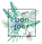 Tropic Exotic Bird On Palm Banana Leaves Bonjour Sticker