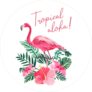 Tropical Aloha Hibiscus and Flamingo Sticker