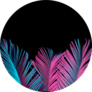 Tropical And Palm Leaves In Vibrant Bold Gradient Sticker
