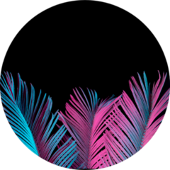 Tropical And Palm Leaves In Vibrant Bold Gradient Sticker