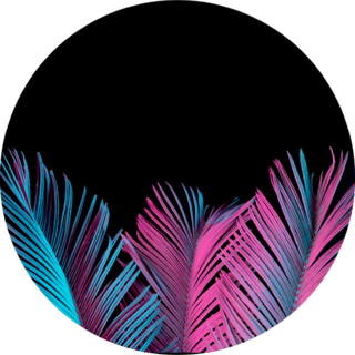 Tropical And Palm Leaves In Vibrant Bold Gradient Sticker
